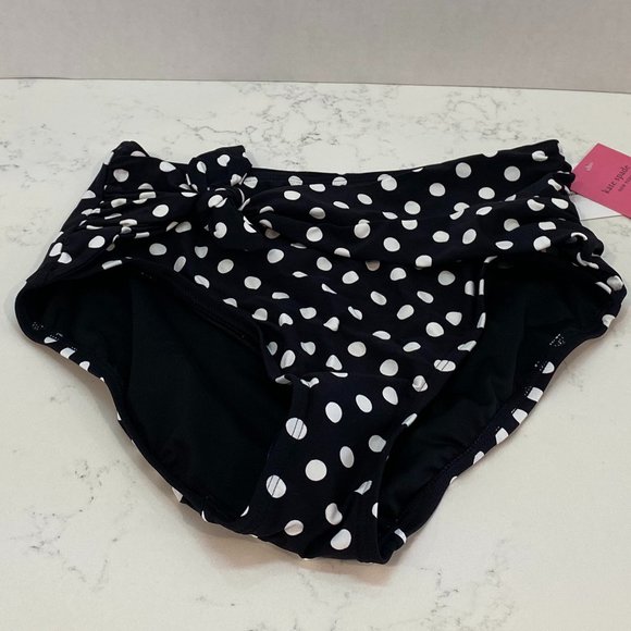 NWT Kate Spade Lia Dot Tie High Waisted Bikini Bottoms - Picture 2 of 8